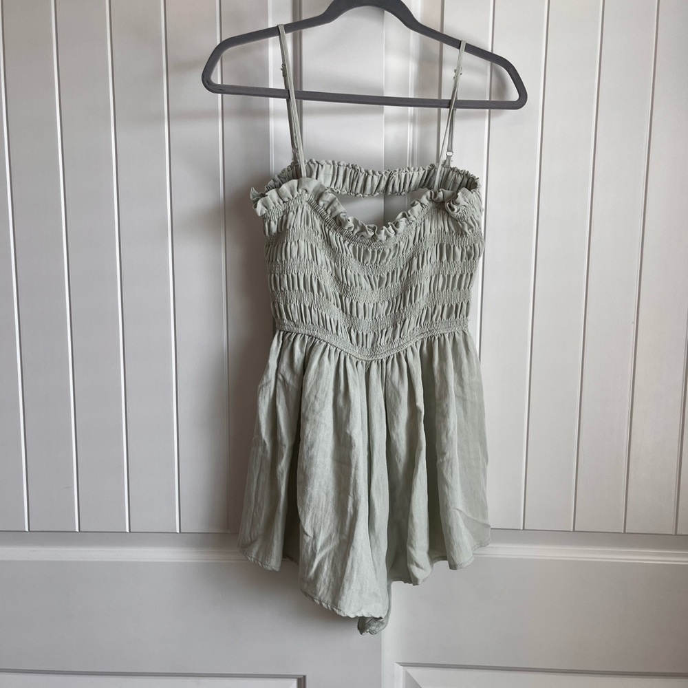 Light Green Ruffled Romper